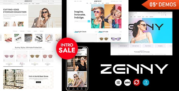 Zenny -  Eyewear & Glasses Elementor WooCommerce WordPress Theme