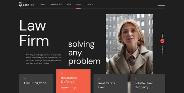 Law Firm WordPress Theme - Leolex