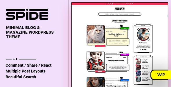 Spide - Personal Blog & Magazine WordPress Theme