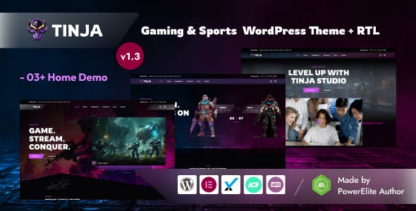 Tinja - Gaming & eSports Elementor WordPress Theme