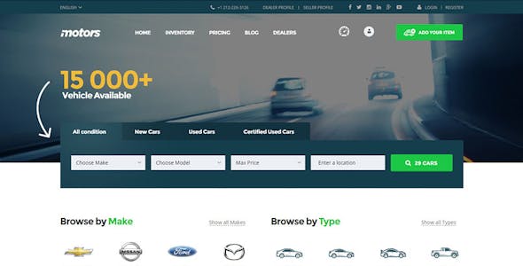 Motors - Car Dealer, Rental & Listing WordPress theme