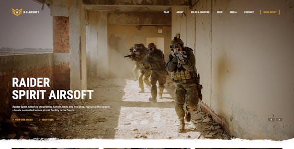 Raider Spirit | Airsoft Club & Paintball WordPress Theme