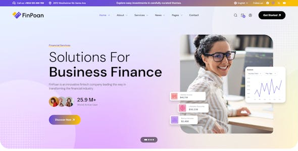 FinPoan - Fintech, Banking and Finance WordPress Theme