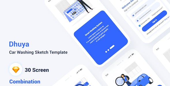 Dhuya – Car Washing Sketch Template