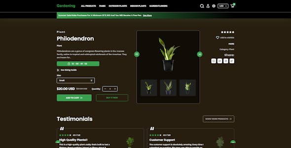 Gardening - MultiPurpose Plant Store Shopify 2.0 Store