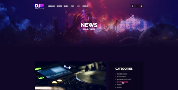 DJ Rainflow | Music Band & Musician WordPress Theme