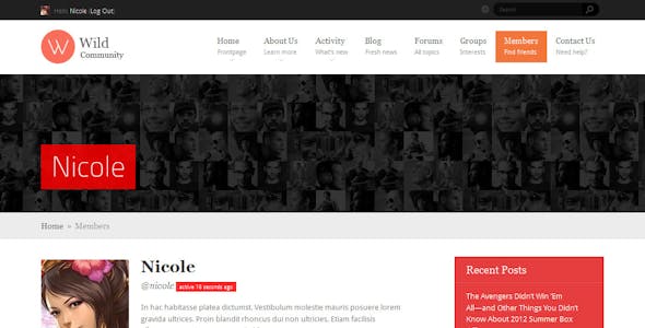 WildCommunity - BuddyPress Community Theme