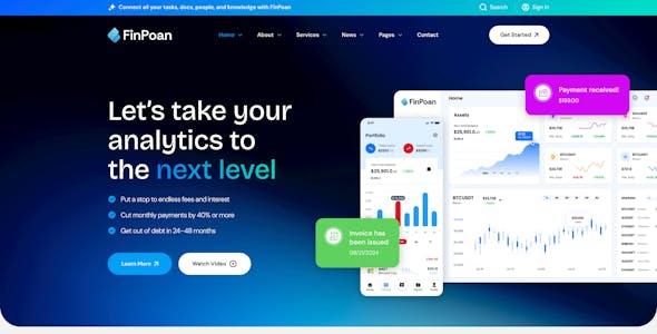 FinPoan - Fintech, Banking and Finance WordPress Theme