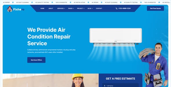 Fixhero - Handyman & Repair Services WordPress Theme