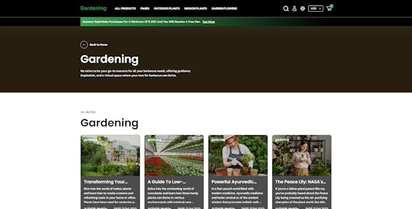 Gardening - MultiPurpose Plant Store Shopify 2.0 Store