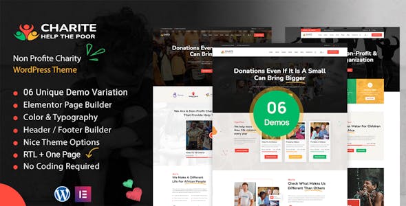 Charite - Nonprofit  Charity & Donation WordPress Theme